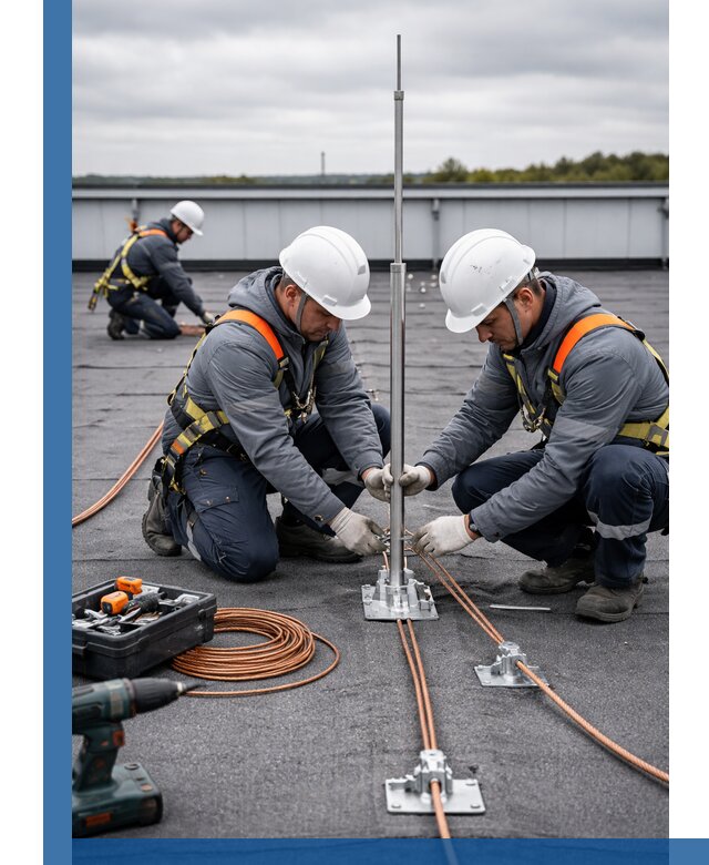 Монтаж молниезащиты на кровле в Похвистневе под ключ с гарантией