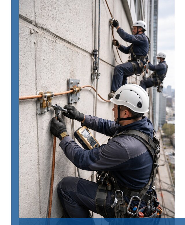 Монтаж системы заземления здания и молниезащиты в Похвистневе