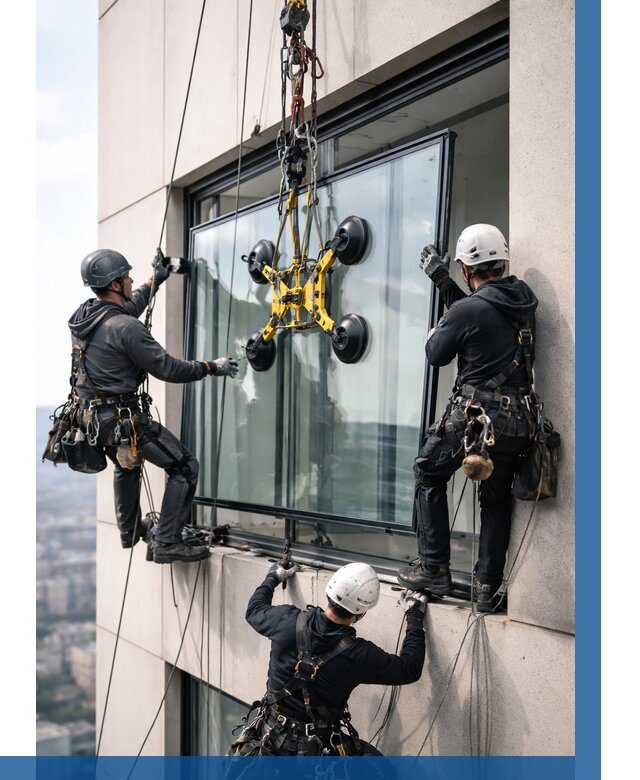 Монтаж стеклопакетов на высоте в Похвистневе от 3281 р. | ВЫСОТНИК-Пхв