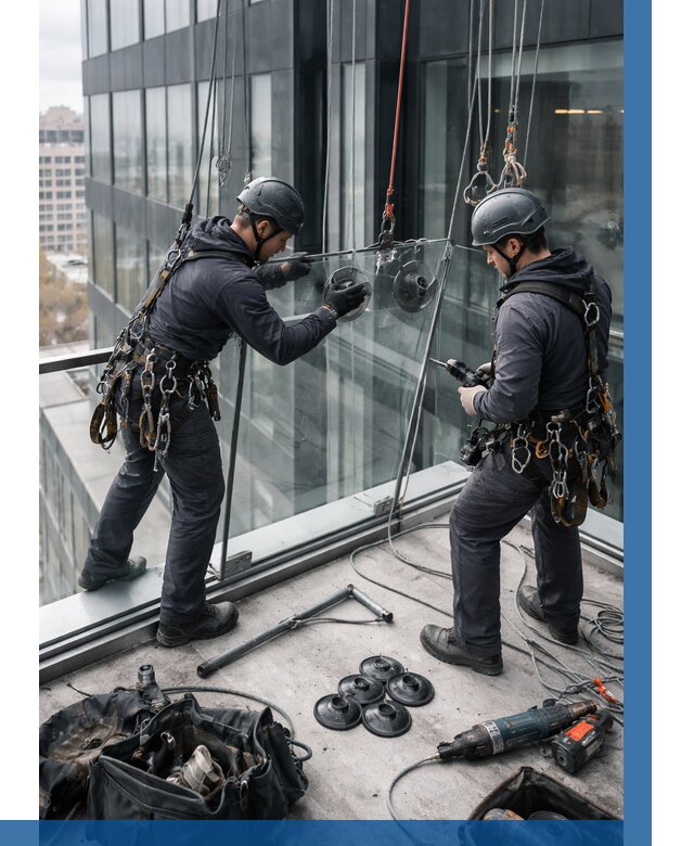 Монтаж стеклянных ограждений в Похвистневе от 2563 р. | ВЫСОТНИК-Пхв