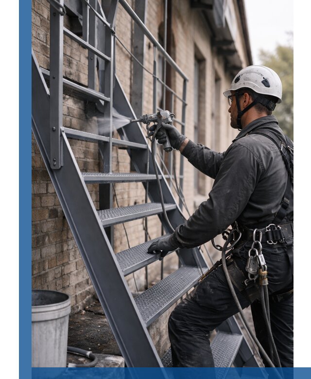 Покраска и антикоррозионная защита пожарных лестниц в Похвистневе