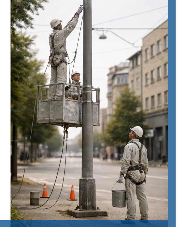 Покраска опор освещения в Похвистневе от 5126 р. | ВЫСОТНИК-Пхв