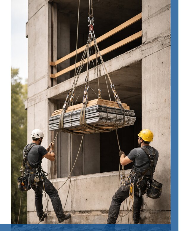 Подъем материала на этаж веревками в Похвистневе от 1538 р. | ВЫСОТНИК-Пхв