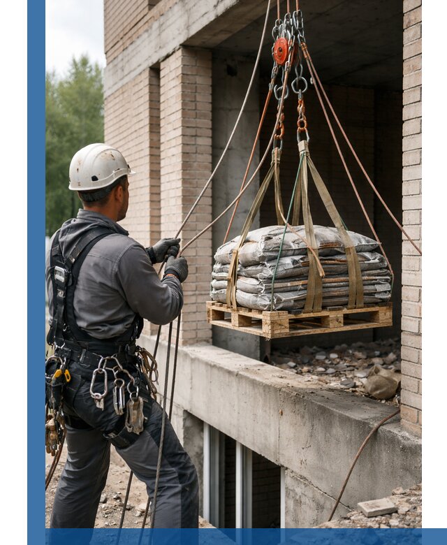 Подъем материалов на этаж веревками в Похвистневе оперативно