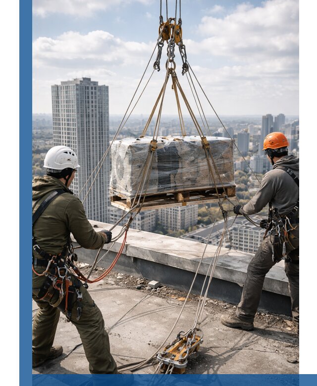 Подъем и монтаж крупногабаритных грузов на крышу в Похвистневе