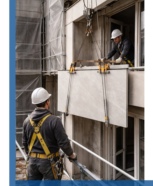 Подъем керамогранита на этаж в Похвистневе грузчиками и техникой