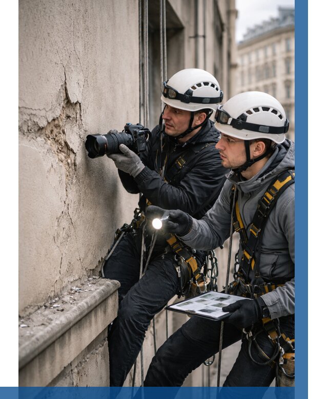 Фотофиксация дефектов фасада в Похвистневе от 4613 р. | ВЫСОТНИК-Пхв