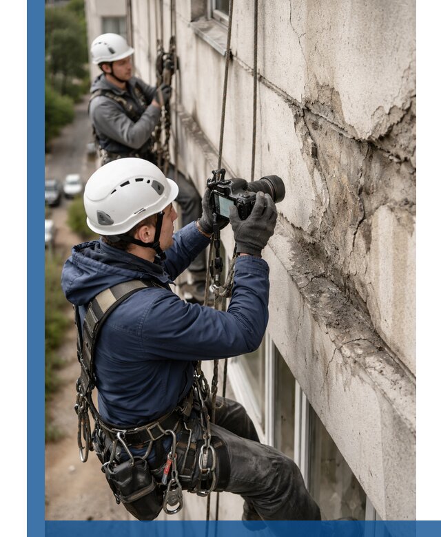 Фотофиксация дефектов фасада с высотной съемкой в Похвистневе